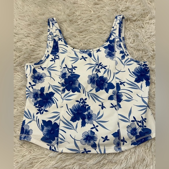 LoveshackFancy Indigrina Peplum-Hem Tank Top - Size XL - Picture 2 of 8